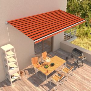 Dakota Fields Ozdemir Manual 6m W x 3m D Retractable Patio Awning black/brown