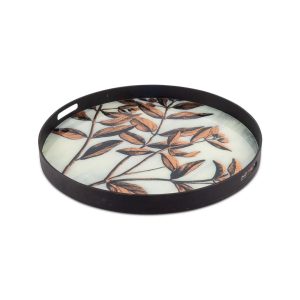 August Grove Lefebre Ottoman Tray black/brown 55.0 H x 61.0 W cm