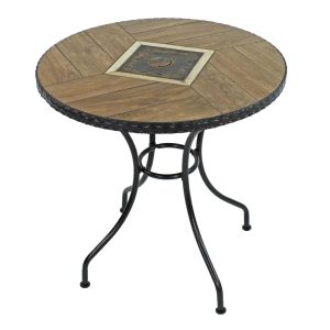 Dakota Fields HASLEMERE Garden Ceramic Mosaic Bistro Table black/brown 71.0 H x 71.0 W x 71.0 D cm