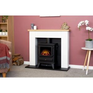 Adam Chilton Electric Fire white/black/brown 89.0 H x 100.0 W x 35.0 D cm