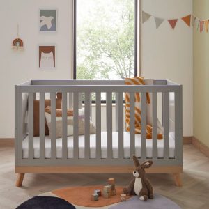 BabyMore Mona Cot Bed gray/blue/brown 89.0 H x 76.0 W x 145.0 D cm