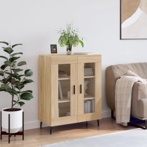 17 Stories Malesia Display Cabinet white/brown 90.0 H x 69.5 W cm