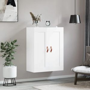 17 Stories Wall Mounted Cabinet 69.5X34x90 Cm Engineered Wood_1 white/brown 90.0 H x 69.5 W x 34.0 D cm