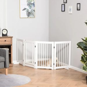 Archie & Oscar Lulu Free Standing Pet Gate blue/brown 91.0 H x 220.0 W x 36.0 D cm