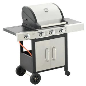 Gaines Belfry Heating 3 - Burner Free Standing 11000 BTU BTU Gas Grill black/brown/gray 113.0 H x 118.0 W x 55.0 D cm