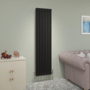 Belfry Heating Gilchrist Vertical Traditional Column Radiator black/gray 180.0 H x 47.2 W x 10.0 D cm