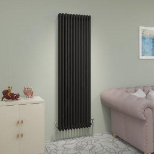 Belfry Heating Gilchrist Vertical Traditional Column Radiator black/gray 180.0 H x 56.2 W x 10.0 D cm