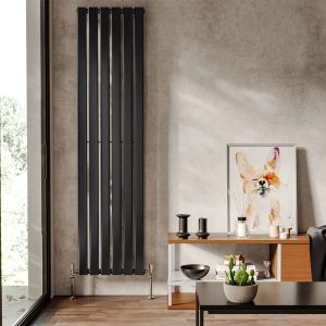 Belfry Heating Carmona Vertical Flat Panel Radiator black/gray 1800.0 H x 456.0 W x 47.0 D cm