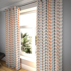 17 Stories Anneta Lotta Tailored Pencil Pleat Balckout Thermal Curtains orange/gray 182.0 H cm