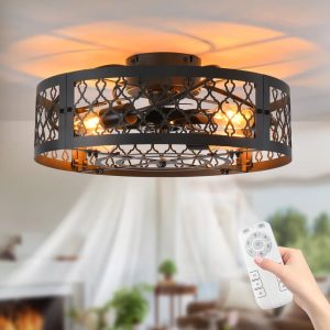 Blue Elephant 50Cm Otylia 7 - Blade Smart Ceiling Fan with Remote Control and Light Kit Included black/gray