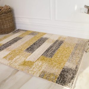 17 Stories Ambreen Ochre/Grey Rug brown/gray 190.0 W x 1.0 D cm