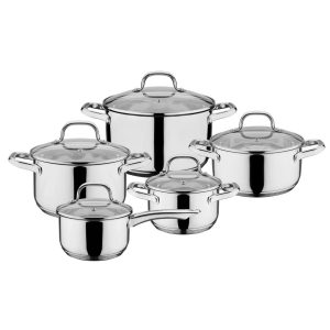 GSW 10 Pieces Stainless Steel Cookware Set blue/gray