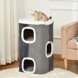 PawHut 74cm H brown/gray 74.0 H x 40.0 W x 40.0 D cm