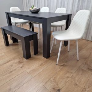 17 Stories Miichael 6 - Person Dining Set brown/gray 75.0 H x 80.0 W x 140.0 D cm