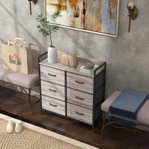17 Stories 6 - Drawer Chest of Drawers brown/gray 85.0 H x 79.0 W x 29.0 D cm