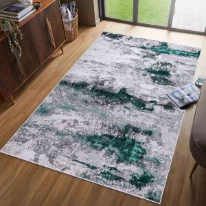 Borough Wharf Hesperange Green/Grey Rug gray/green 170.0 H x 120.0 W x 1.2 D cm