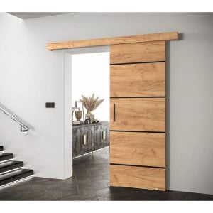 Ebern Designs Halle-Jade Sliding Doors Laminate brown/green 204.0 H x 200.0 W x 2.0 D cm