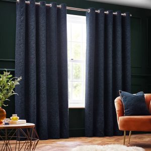 Brayden Studio Arvillia Chenille Room Darkening Eye Curtains blue/green 229.0 H x 229.0 W cm