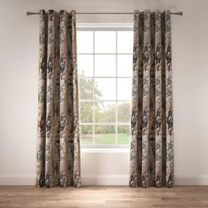 The Chateau By Angel Strawbridge Made to Order - Nouveau Wallpaper Eyelet Blackout Curtains blue/brown/indigo/navy 229.0 H cm