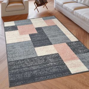 Ivy Bronx Balfore Machine Woven Grey/Pink Rug gray/pink 225.0 H x 160.0 W x 1.0 D cm
