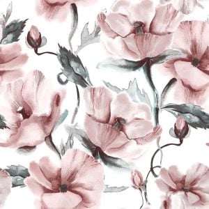 Rosalind Wheeler Brylinn 2.5m x 2.5m Matte Peel & Stick Mural green/pink 290.0 H x 290.0 W cm