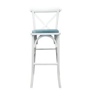 August Grove Stannard 74cm Bar Stool blue/white 116.0 H x 40.0 W x 40.0 D cm