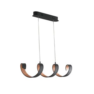 Ebern Designs Haug 1 - Light Kitchen Island Linear LED Pendant black/white 120.0 H x 80.0 W x 13.5 D cm