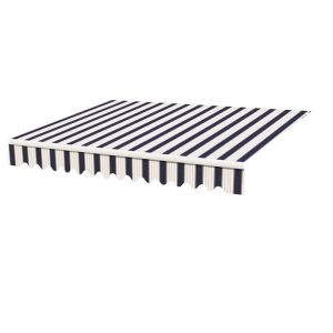 Dakota Fields Dolliver Replacement Fabric for 3m W x 2.5m D Awning blue/white 16.0 H x 3.0 W x 2.5 D cm