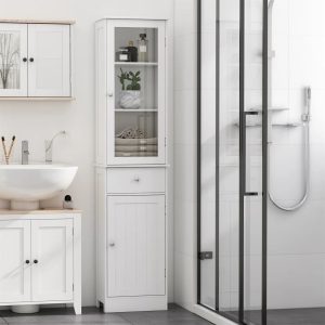 ClassicLiving Tymvou Bathroom Storage brown/white 171.5 H x 40.0 W x 27.0 D cm