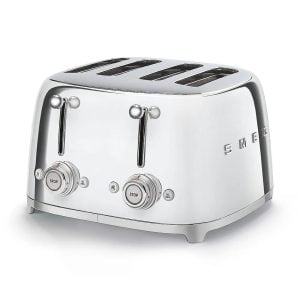 Smeg 50s Style Retro Four Slice Toaster gray/white 19.8 H x 32.0 W x 33.0 D cm