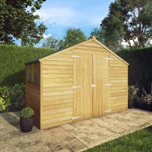 Mercia Garden Products Mercia 5 x 10ft Overlap Apex Workshop brown/pink/white 226.0 H x 309.0 W x 155.0 D cm