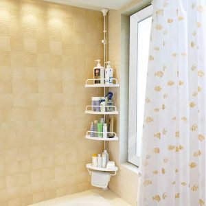 Rebrilliant Ender Tension Pole Stainless Steel Shower Caddy gray/white 240.0 H x 36.0 W x 24.0 D cm