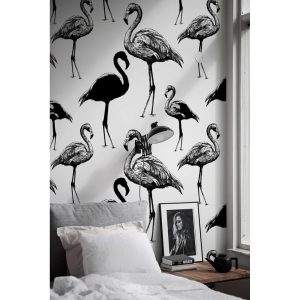 17 Stories Coletti Matte Mural black/white 290.0 H x 290.0 W cm