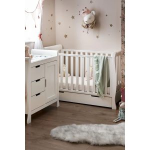 Obaby Stamford Mini Cot 2-Piece Nursery Furniture Set gray/white
