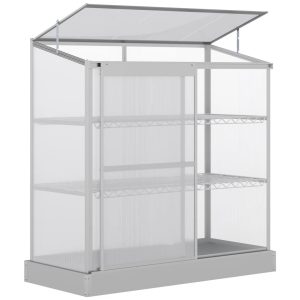 Dakota Fields 2 Ft W x 4 Ft D Greenhouse brown/gray/white 55.78 H x 22.83 W x 129.4892 D cm