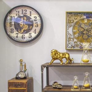 Rio Oversized Pecatonica 65cm Silent Wall Clock brown/white 65.0 H x 65.0 W x 13.0 D cm