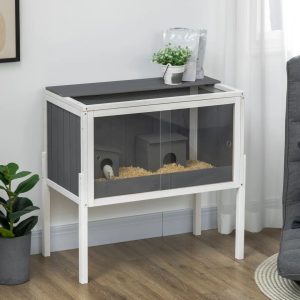 PawHut Weather Resistant Hamster Cage brown/gray/white 81.0 H x 82.0 W x 45.0 D cm