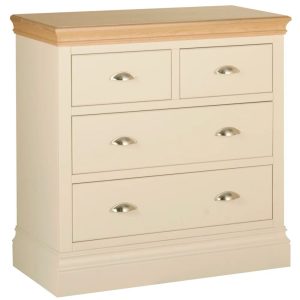 Devonshire Pine Windsor 4 Drawer 92Cm W Chest brown/green/white 94.5 H x 92.0 W x 42.0 D cm