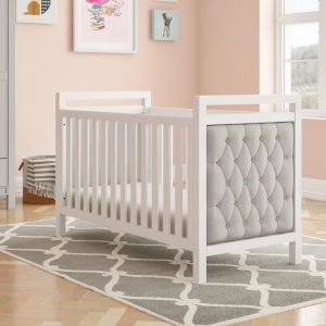Babymore Velvet Deluxe Cot Bed brown/gray/white 95.0 H x 74.0 W cm