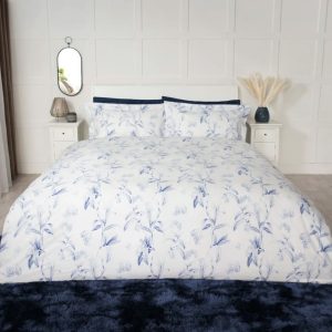 Belledorm White/Blue Cotton 200 TC Duvet Cover Set blue/white Super King Duvet Cover + 2 Standard Pillowcases
