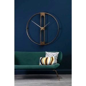 Canora Grey Oversized Stourbridge 107cm Wall Clock pink/yellow 107.0 H x 107.0 W x 13.0 D cm