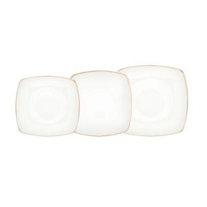Latitude Run Saldivar 18 Piece Dinnerware Set, Service for 6 white/yellow