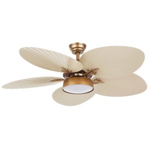 Brayden Studio 130cm Marjane 5 Blade LED Ceiling Fan with Remote brown/yellow 53.0 H x 130.0 W x 130.0 D cm