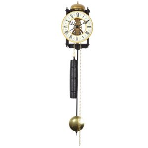Acctim Alcester Regulator 14cm Wall Clock black/yellow 60.5 H x 14.2 W x 9.0 D cm