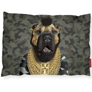 We Love Cushions Fool - Pets Rock - Luxury Dog Bed gray/yellow 70.0 H x 90.0 W x 20.0 D cm