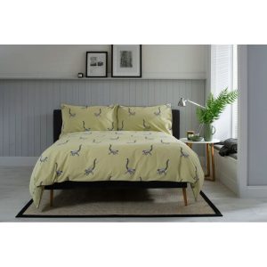 The Lyndon Company Lemur Duvet Cover Set green/yellow Double - 2 Standard Pillowcases