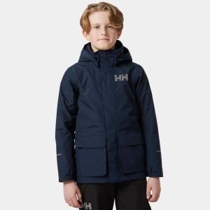 Helly Hansen Juniors’ Vika Insulated Rain Jacket Navy 140/10 - Navy Blue - Unisex