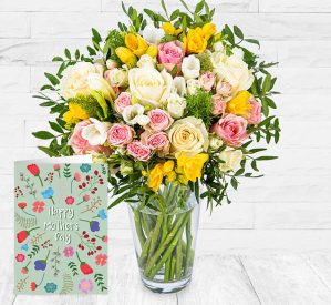 123 Flowers Rose and Freesia & Card