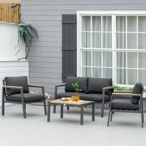 17 Stories 4 - Person Seating Group with Cushions Pattillo gray