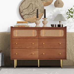17 Stories Aariyonna 6 - Drawer Chest of Drawers brown 90.0 H x 120.0 W x 40.0 D cm